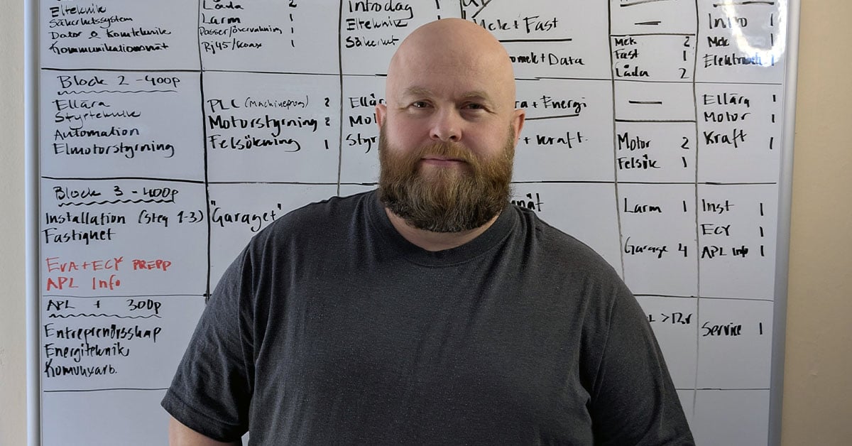 Karl-Erik Cedermalm, yrkeslärare inom el på Astar