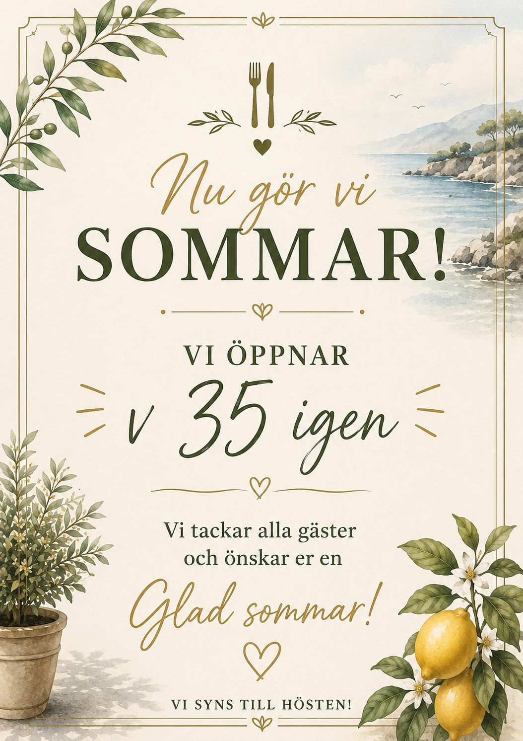 sommar stängt 2026
