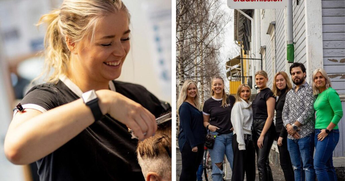 Bildkollage på elever och lärare från Astars frisörutbildning