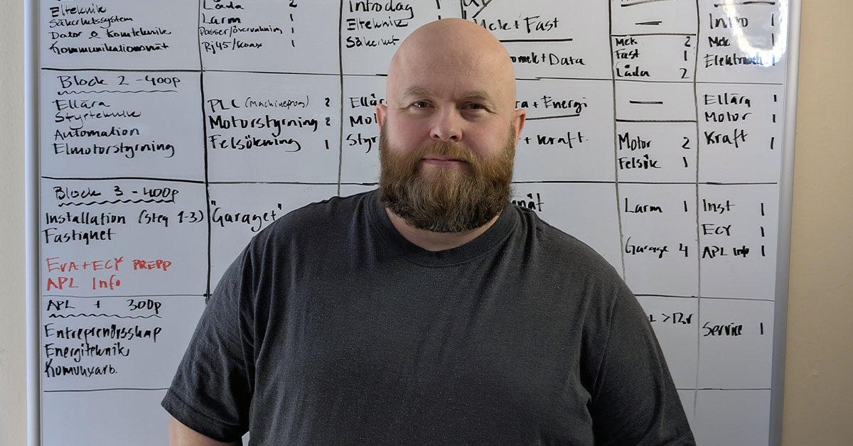 Karl-Erik Cedermalm, yrkeslärare inom el på Astar